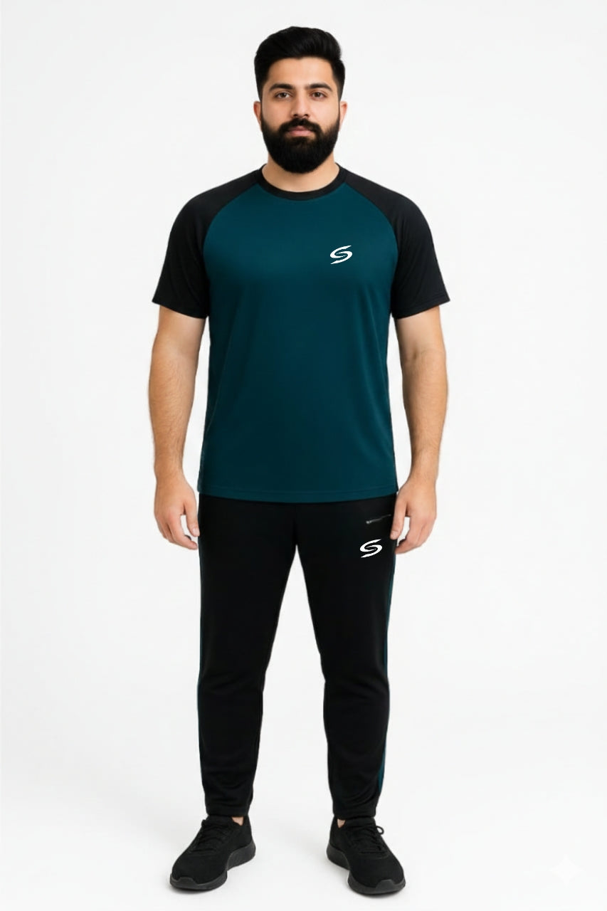 BS Man’s DryFit TrackSuit Zinc/Black Combo #163