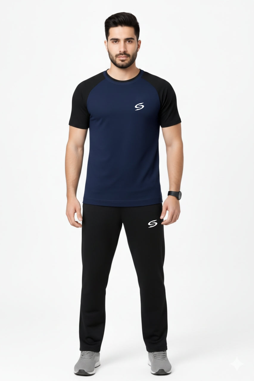 BS Man’s DryFit TrackSuit Navy Blue/Black Combo #172