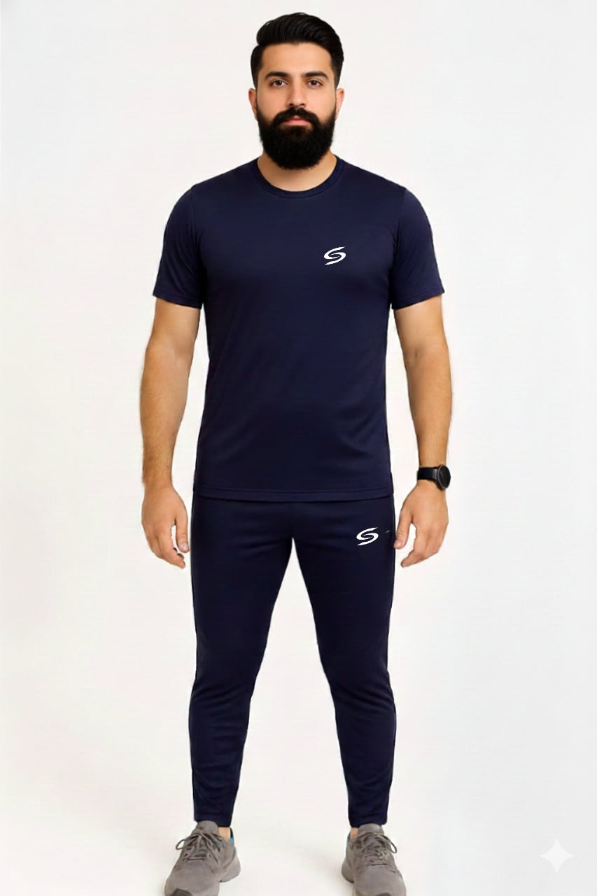 BS Man’s DryFit TrackSuit Full Navy Blue #173