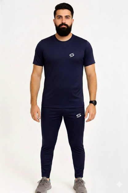 BS Man’s DryFit TrackSuit Full Navy Blue #173