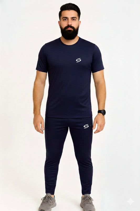 BS Man’s DryFit TrackSuit Full Navy Blue #173