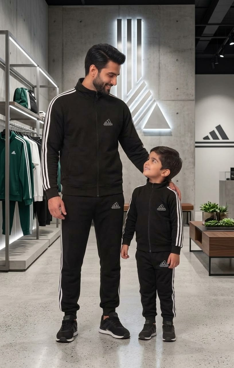 Adi Black Mock Neck-Father Son's Style Edition# 3425
