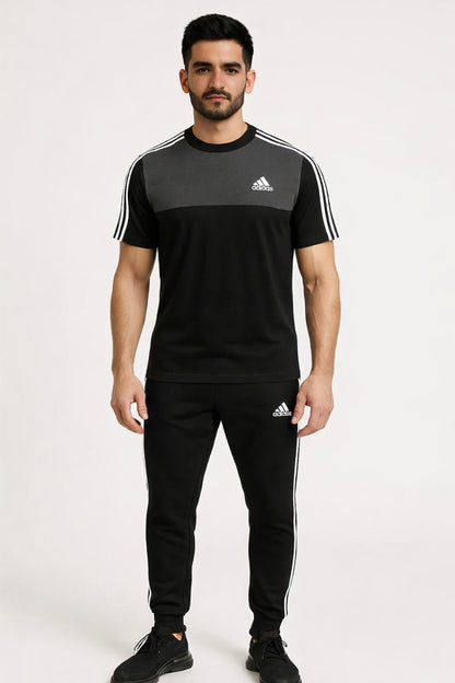 BS Man’s DryFit TrackSuit-Adi Style-Black/Grey Combo #193 - blacksparrow
