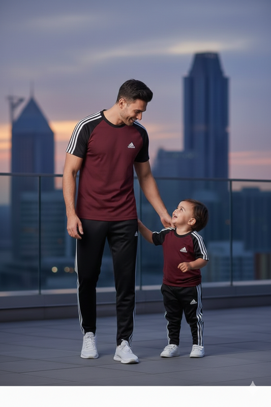 Like Father Like Son-Adi-Maroon/Black Combo#198