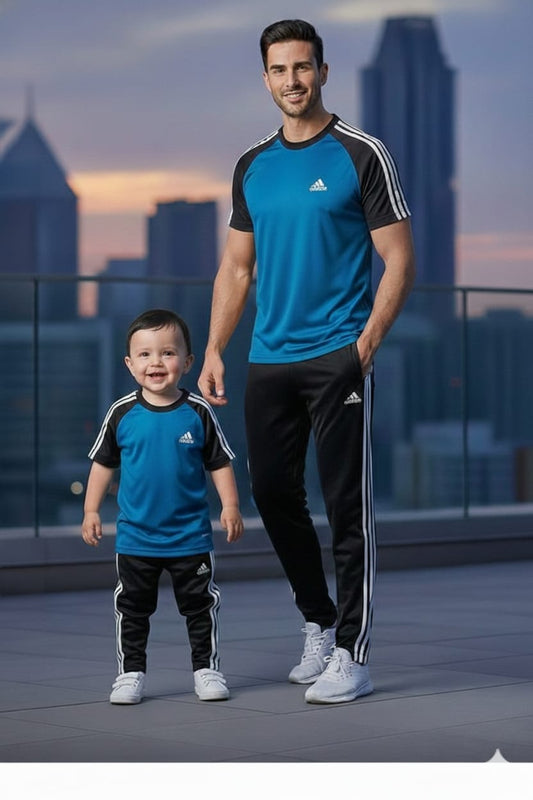 Like Father Like Son-Adi-Peacock Blue/Black Combo#203