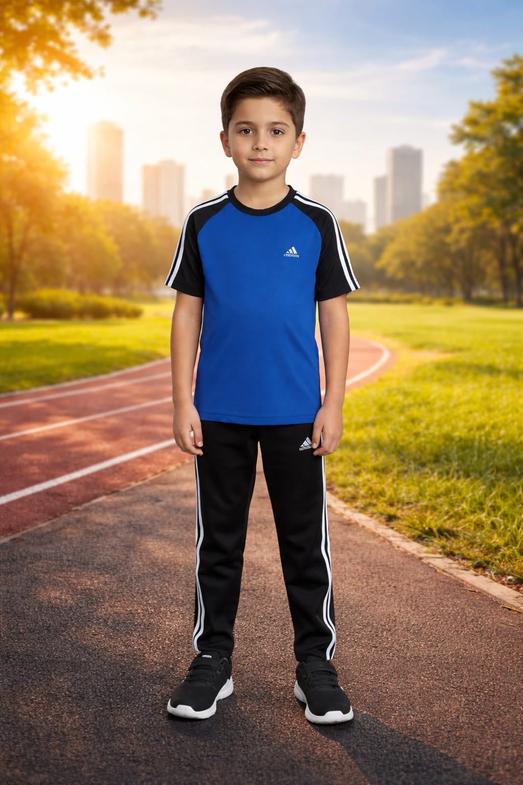 BS Kid’s Dry-Fit Tracksuit-Adi Style-Royal Navy/Black Combo #197