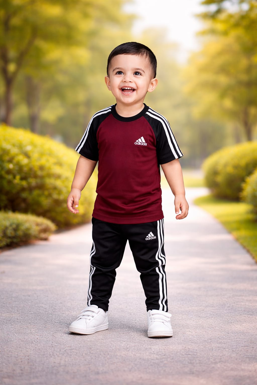 BS Kid’s Dry-Fit Tracksuit-Adi Style-Maroon/Black Combo #198