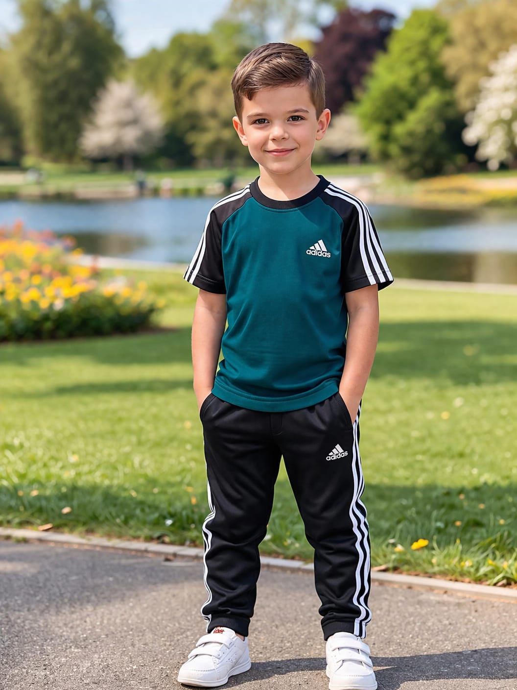 BS Kid’s Dry-Fit Tracksuit-Adi Style-Zinc/Black Combo#201