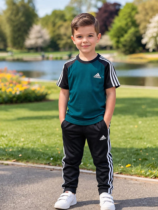 BS Kid’s Dry-Fit Tracksuit-Adi Style-Zinc/Black Combo#201