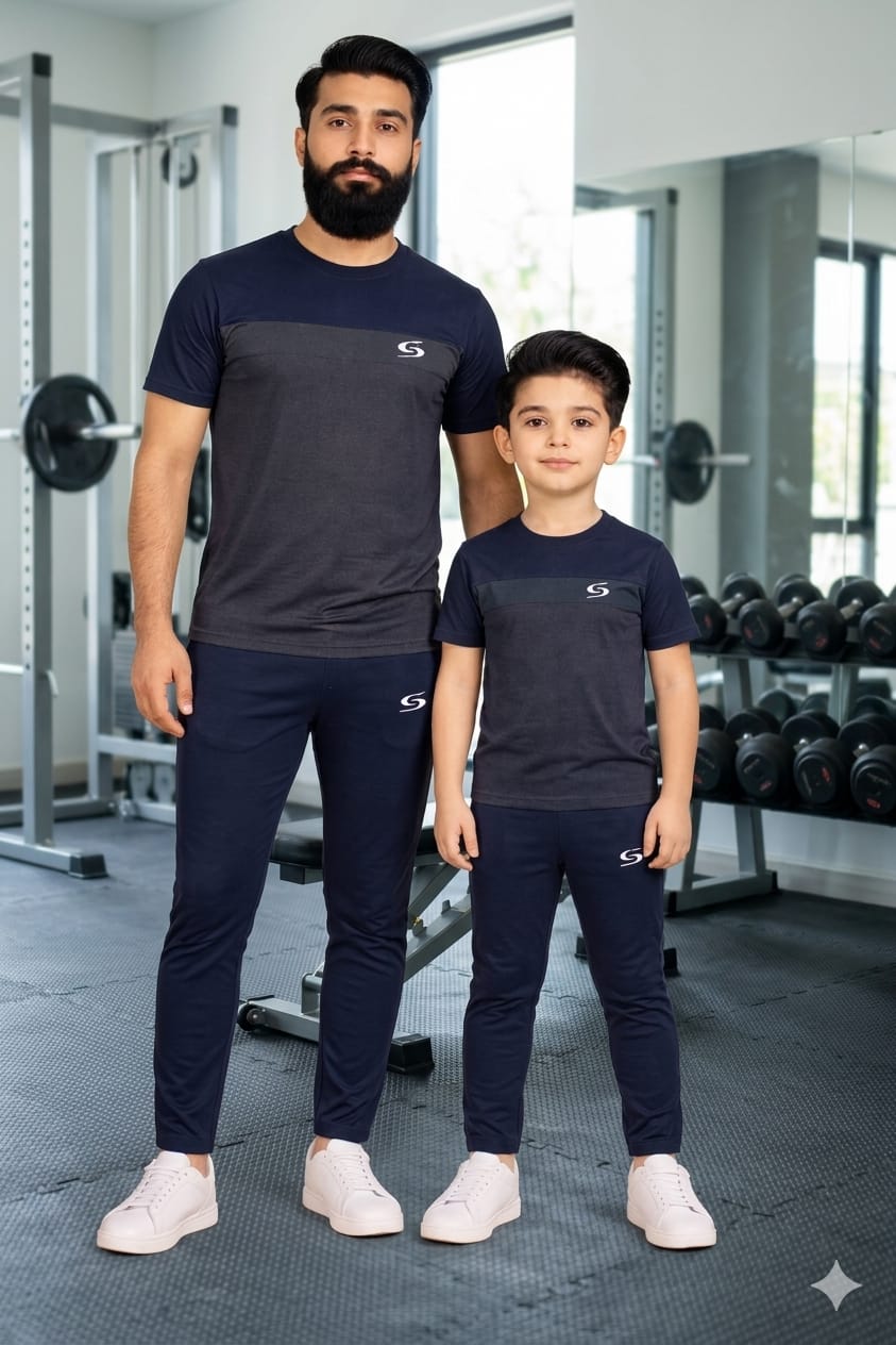 Like Father Like Son-Navy Blue/Grey Combo#160