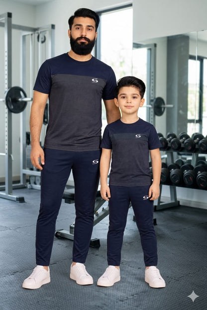 Like Father Like Son-Navy Blue/Grey Combo#160