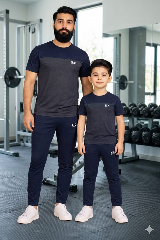 Like Father Like Son-Navy Blue/Grey Combo#160