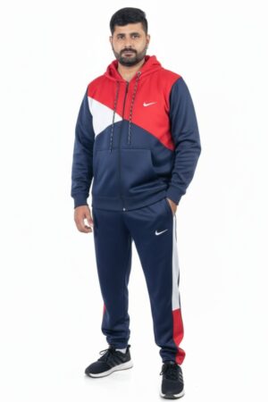 Winter Collection-Men's Only- Navy, Red & White Premium Tracksuit.