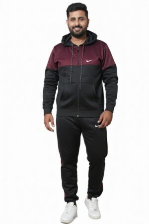 Winter Collection-Men's Only- Black & Maroon Premium Tracksuit.