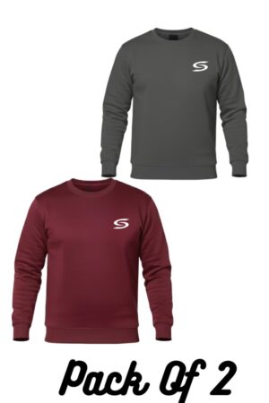 Winter Collection-Pack Of 2 Maroon+Grey Premium Sweatshirts