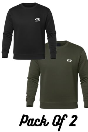 Winter Collection-Pack Of 2 Grey+Black Premium Sweatshirts